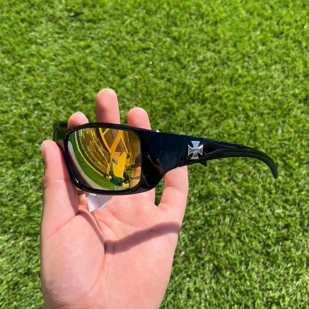 Women's Black and Yellow Sunglasses